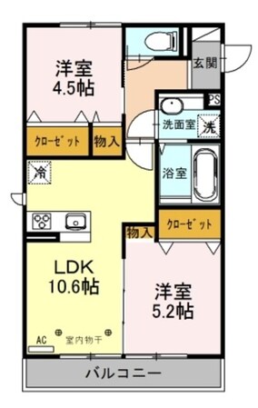 エスタシア花の物件間取画像